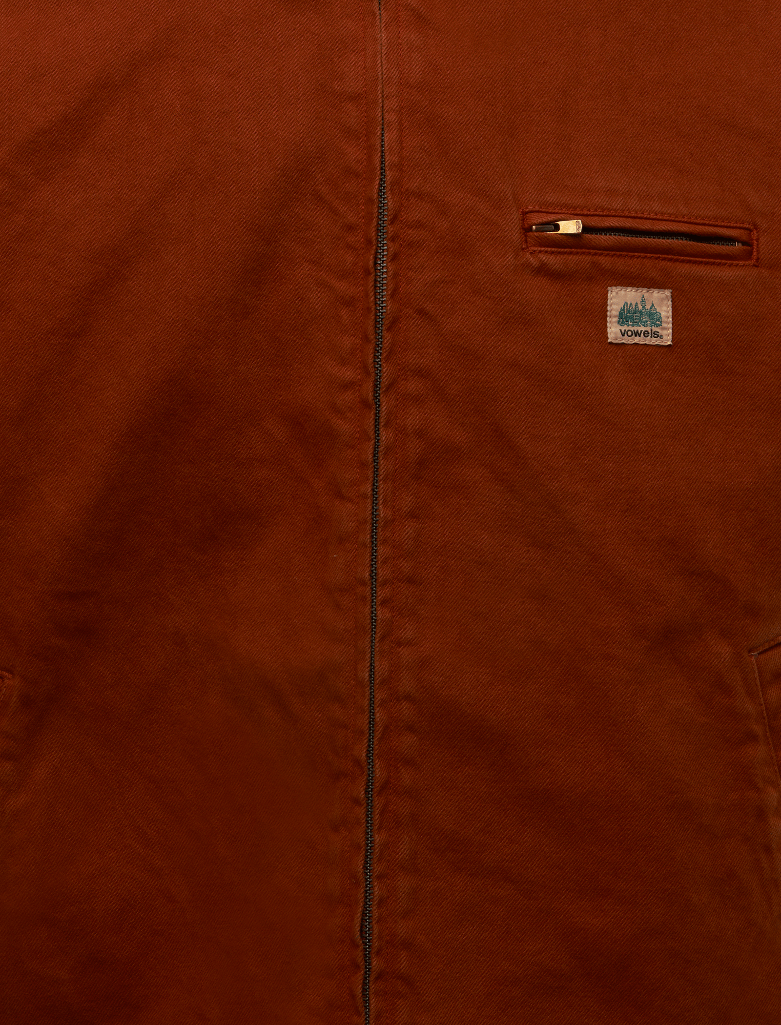 VOWELS CORD COLLARED ZIP-UP JACKET