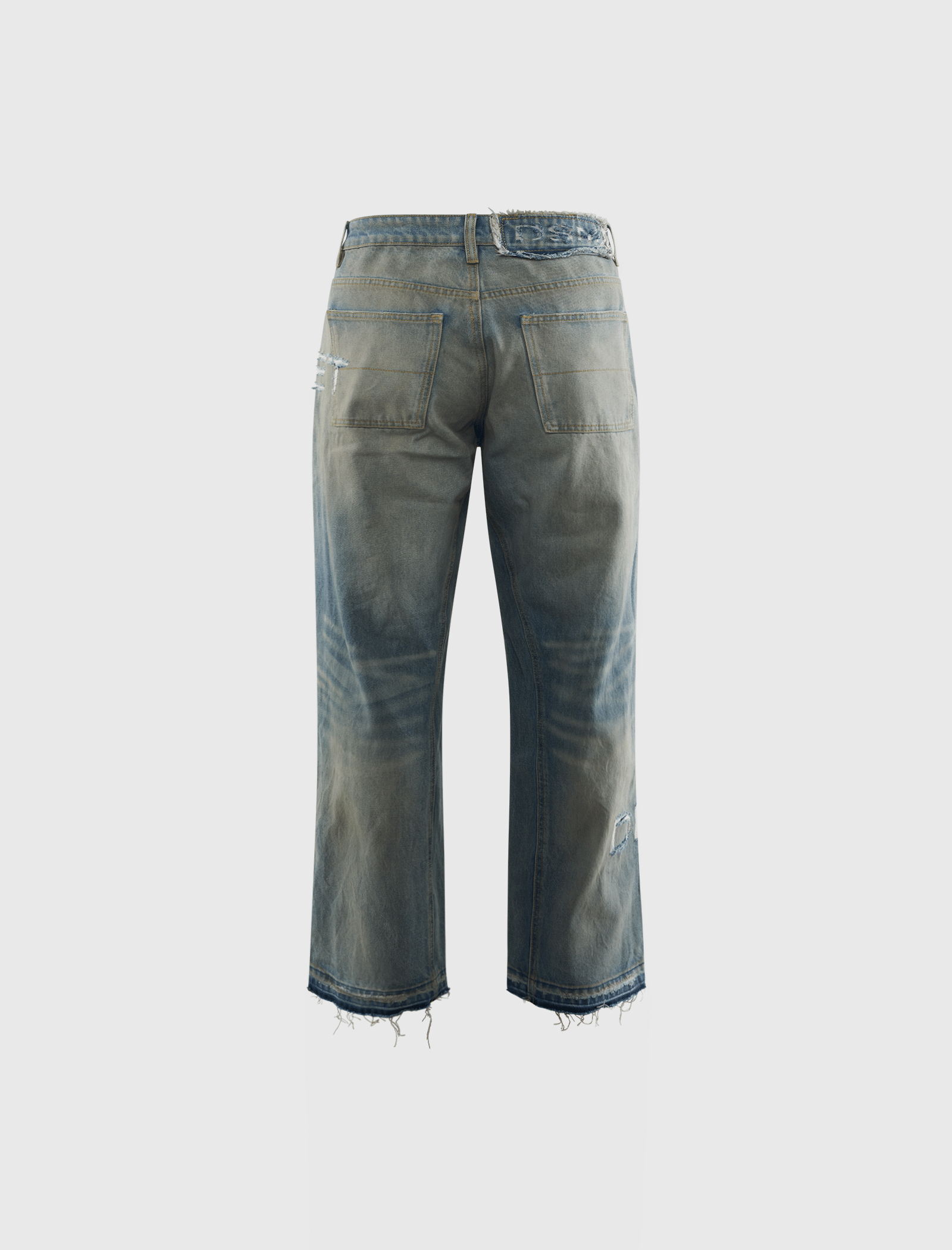 DIET STARTS MONDAY DISTRESSED STENCIL DENIM JEANS
