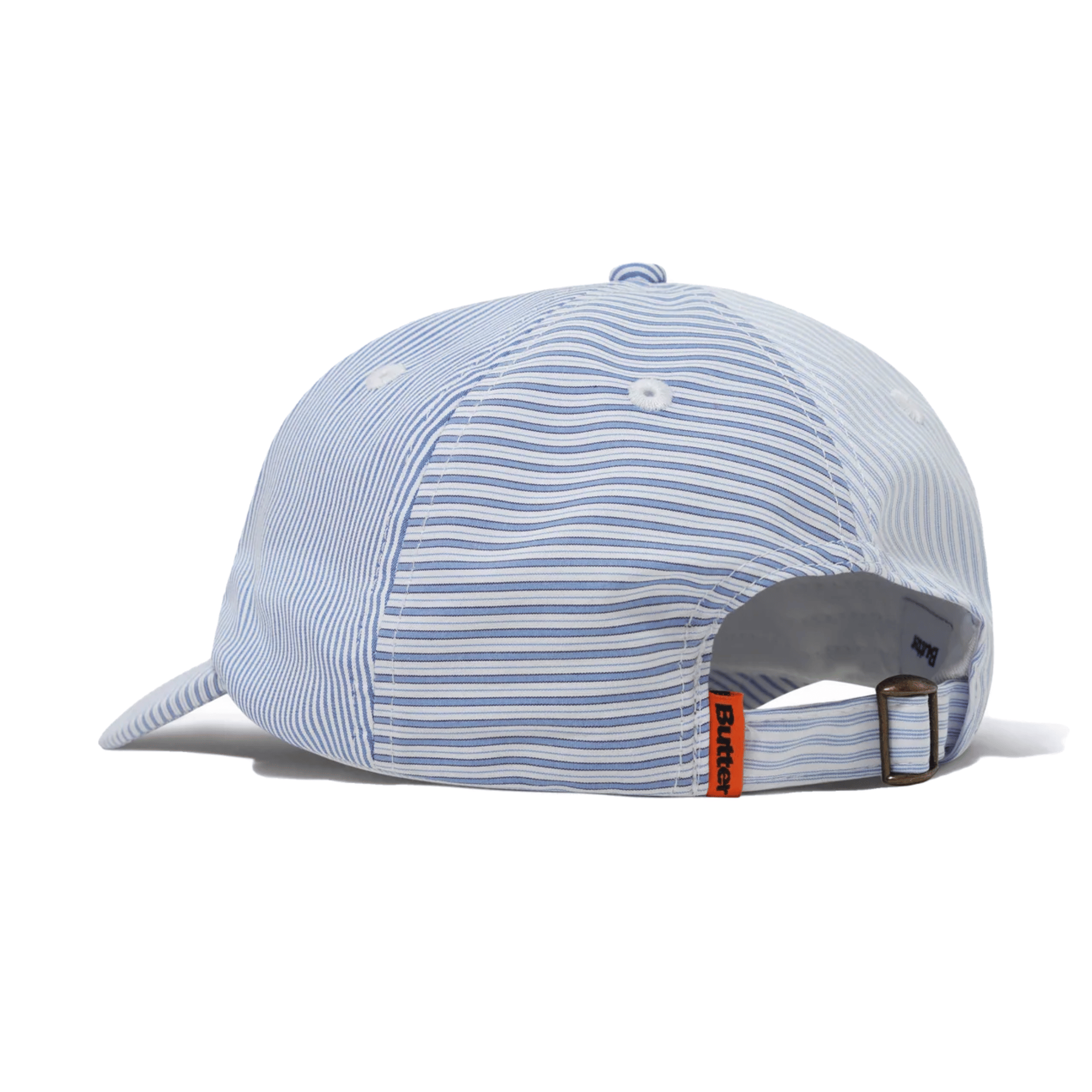 Butter Rounded Logo 6 Panel Cap French Blue Stripe