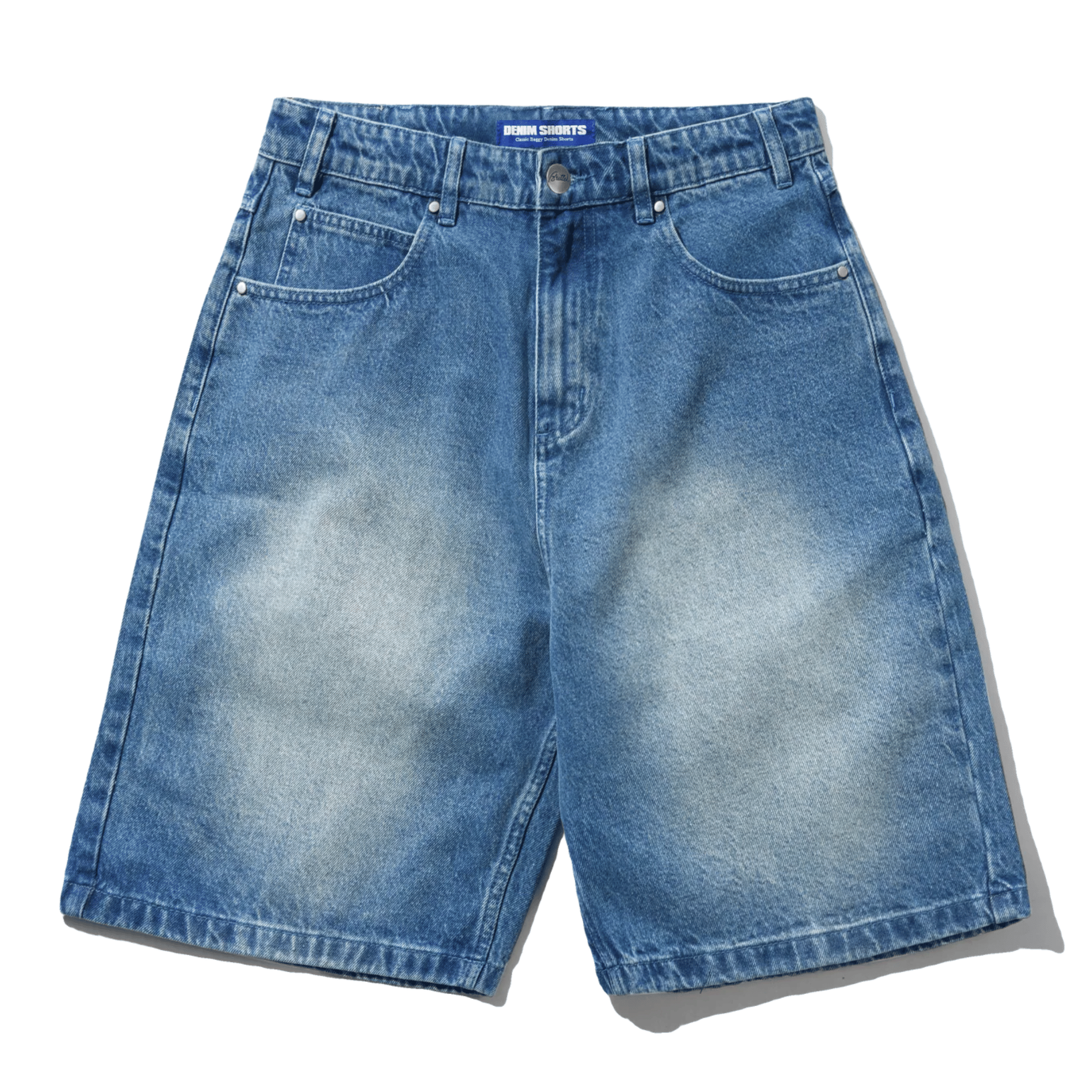 Butter Men's Drummer Baggy Denim Shorts Stone Wash Blue