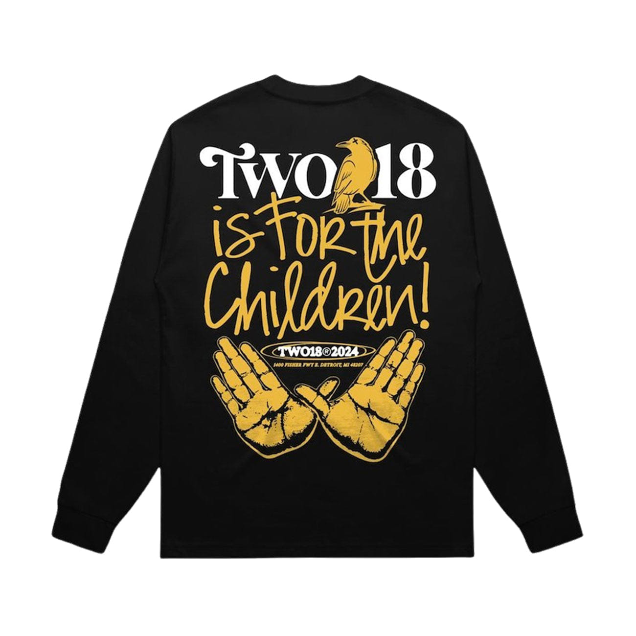 Two18 IS FOR THE CHILDREN LONGSLEEVE T-SHIRT (BLACK)