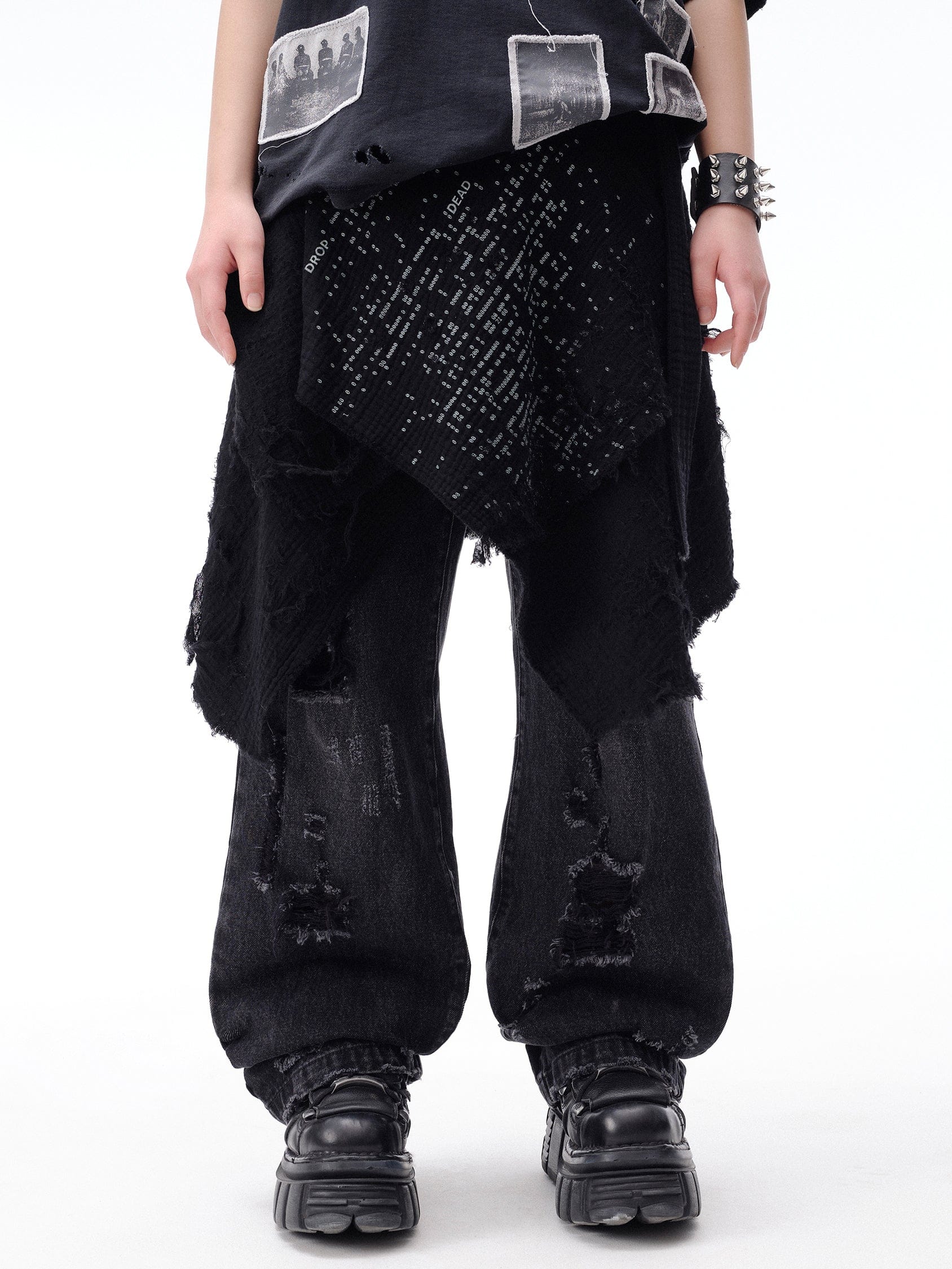 DROP DEAD - MORBID CURIOSITY C0D3D Wrap Skirt
