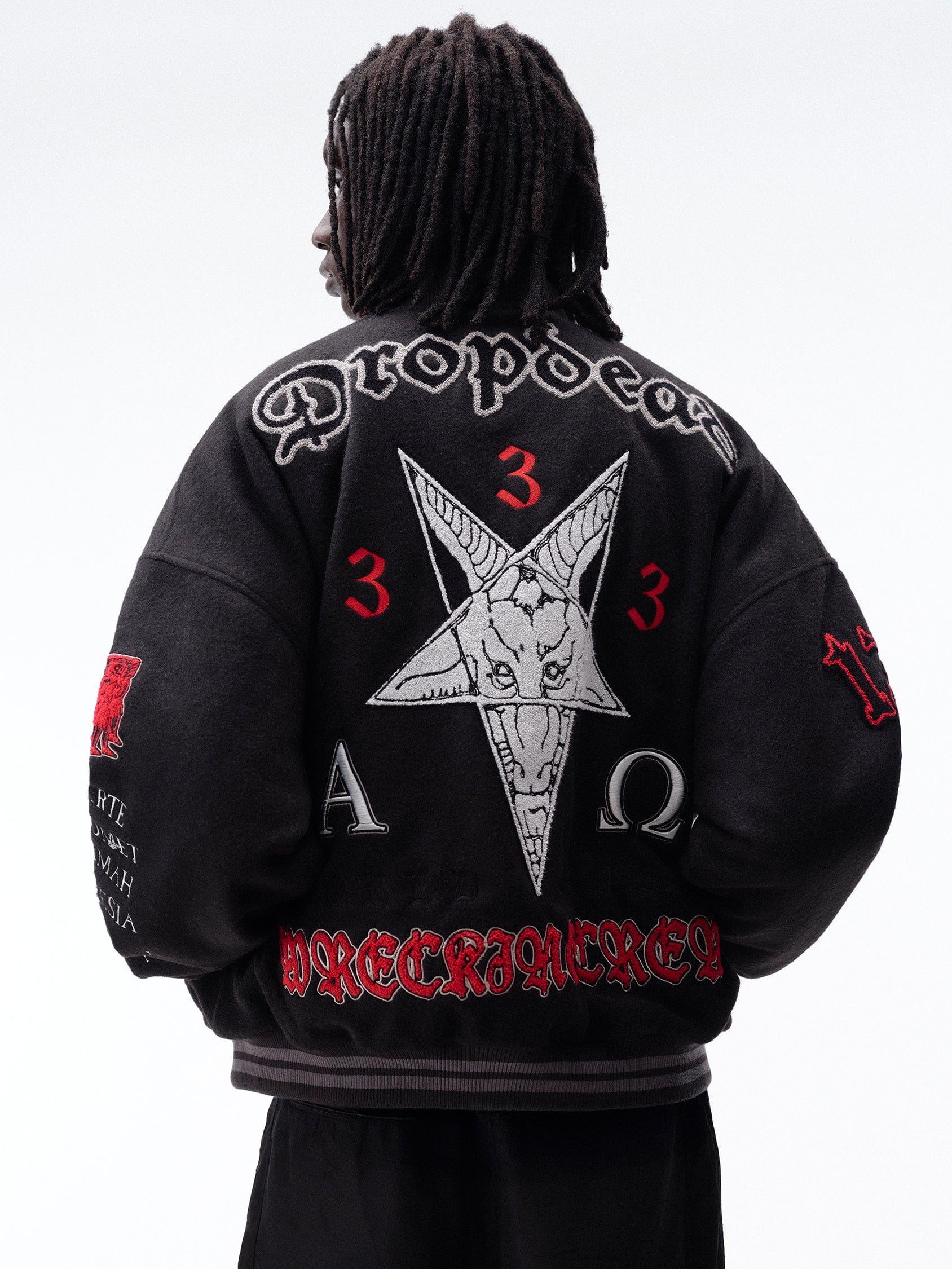 DROP DEAD - MORBID CURIOSITY Breakdown Varsity Jacket