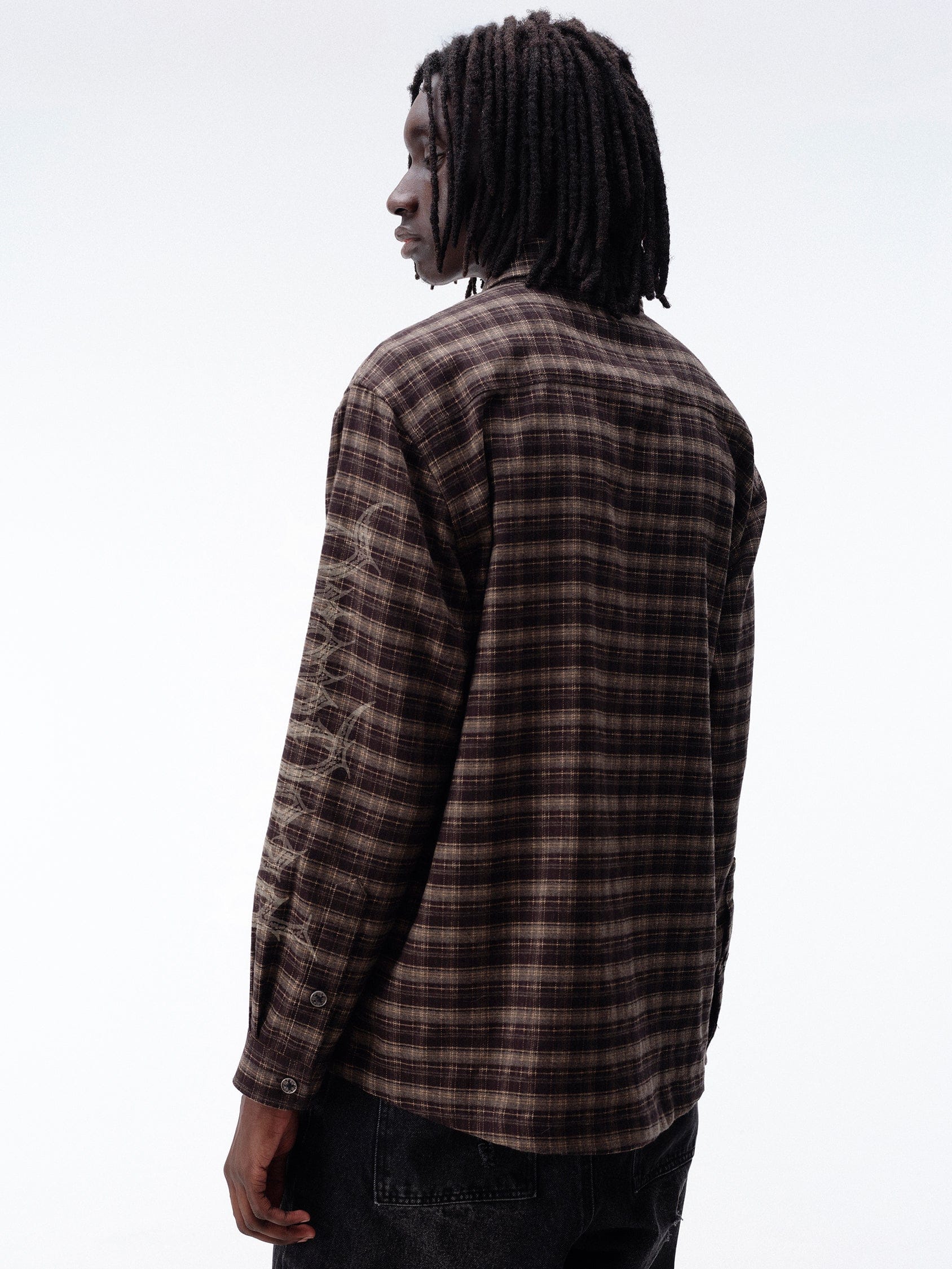 DROP DEAD - MORBID CURIOSITY Charred Plaid shirt