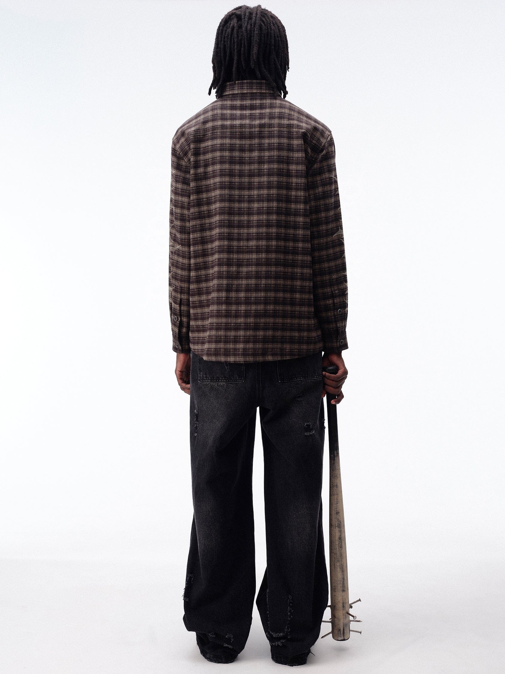 DROP DEAD - MORBID CURIOSITY Charred Plaid shirt