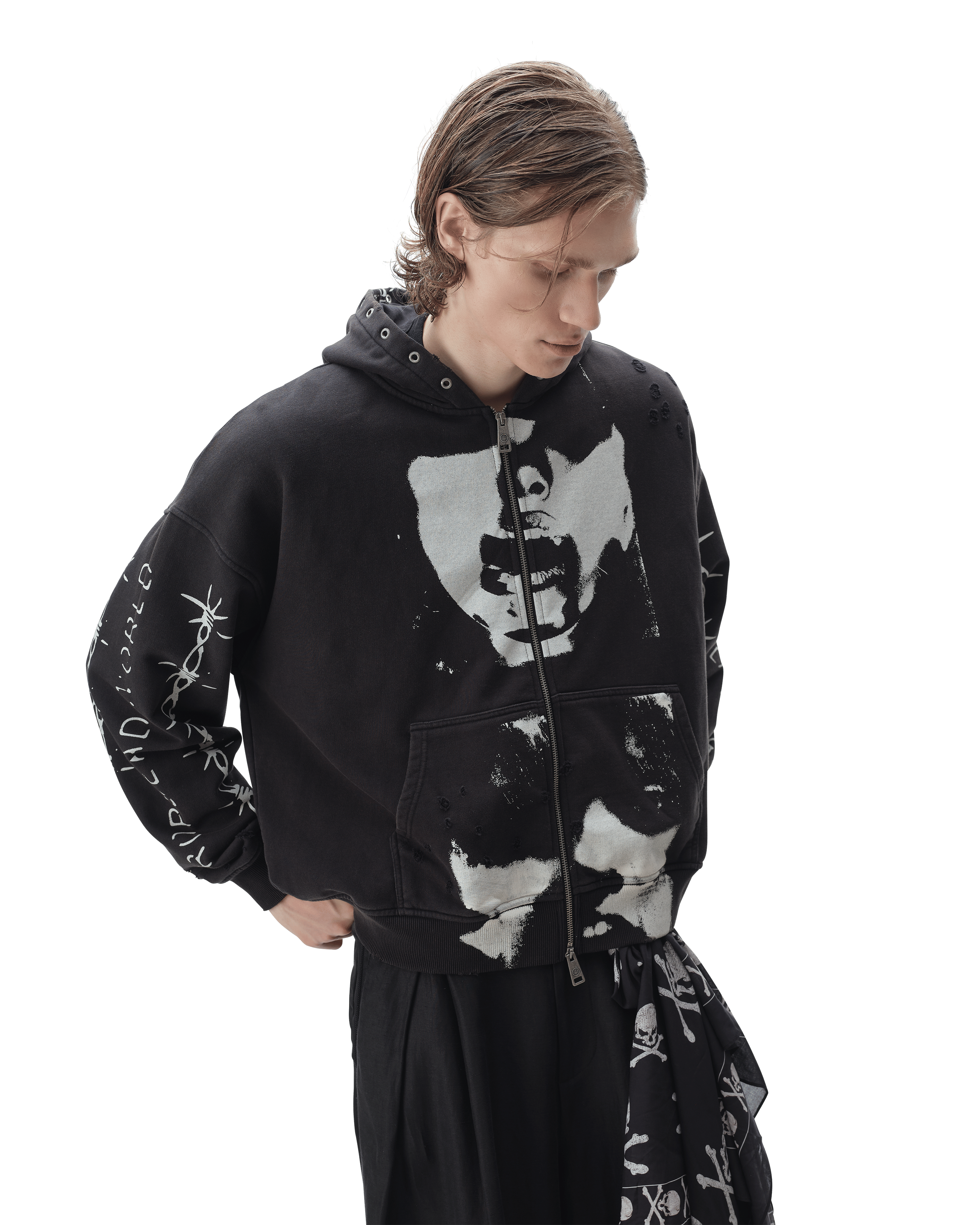 DROP DEAD - MORBID CURIOSITY Obscure Zip-Up Hoodie