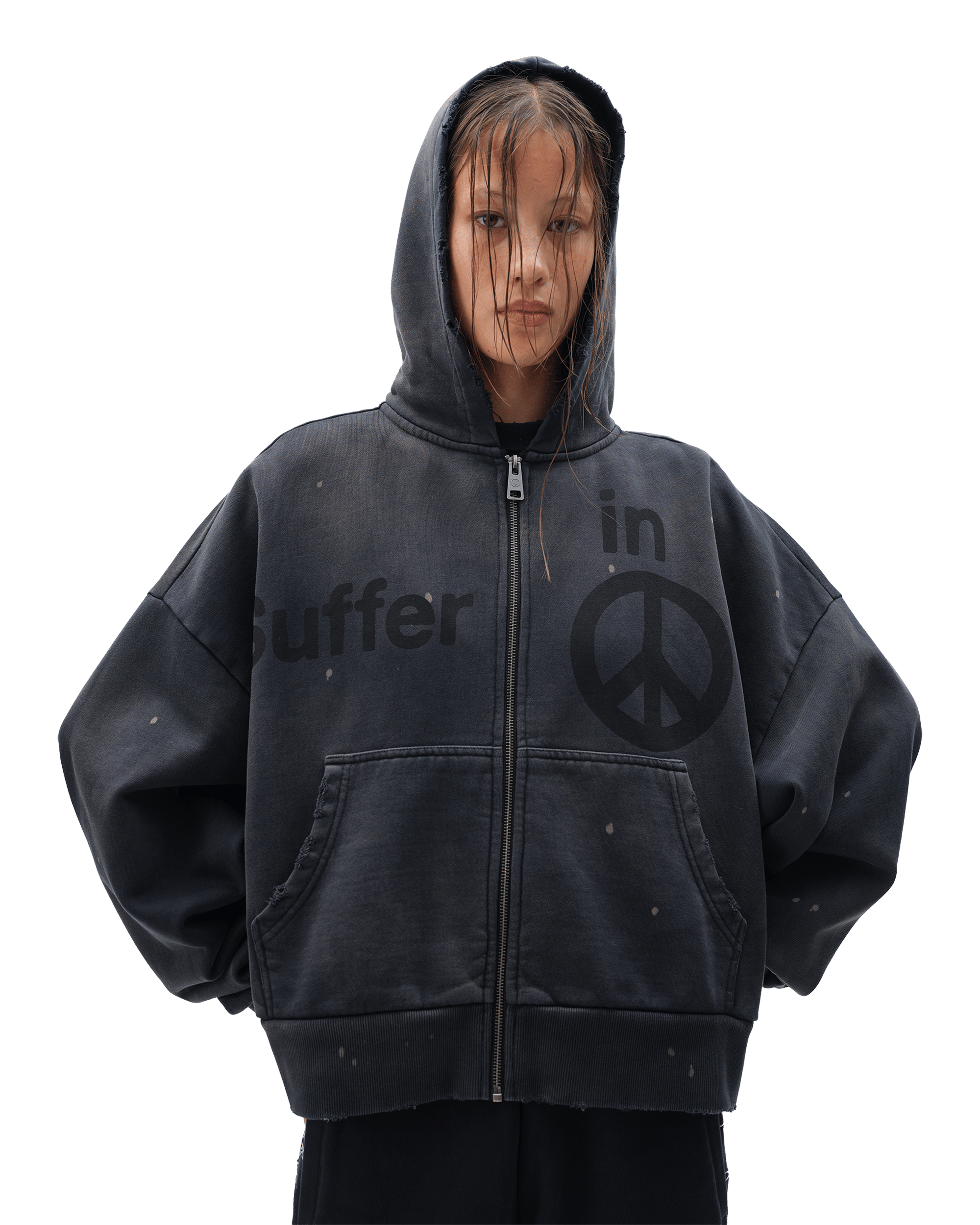 DROP DEAD - MORBID CURIOSITY Suffer On Zip-Up Hoodie