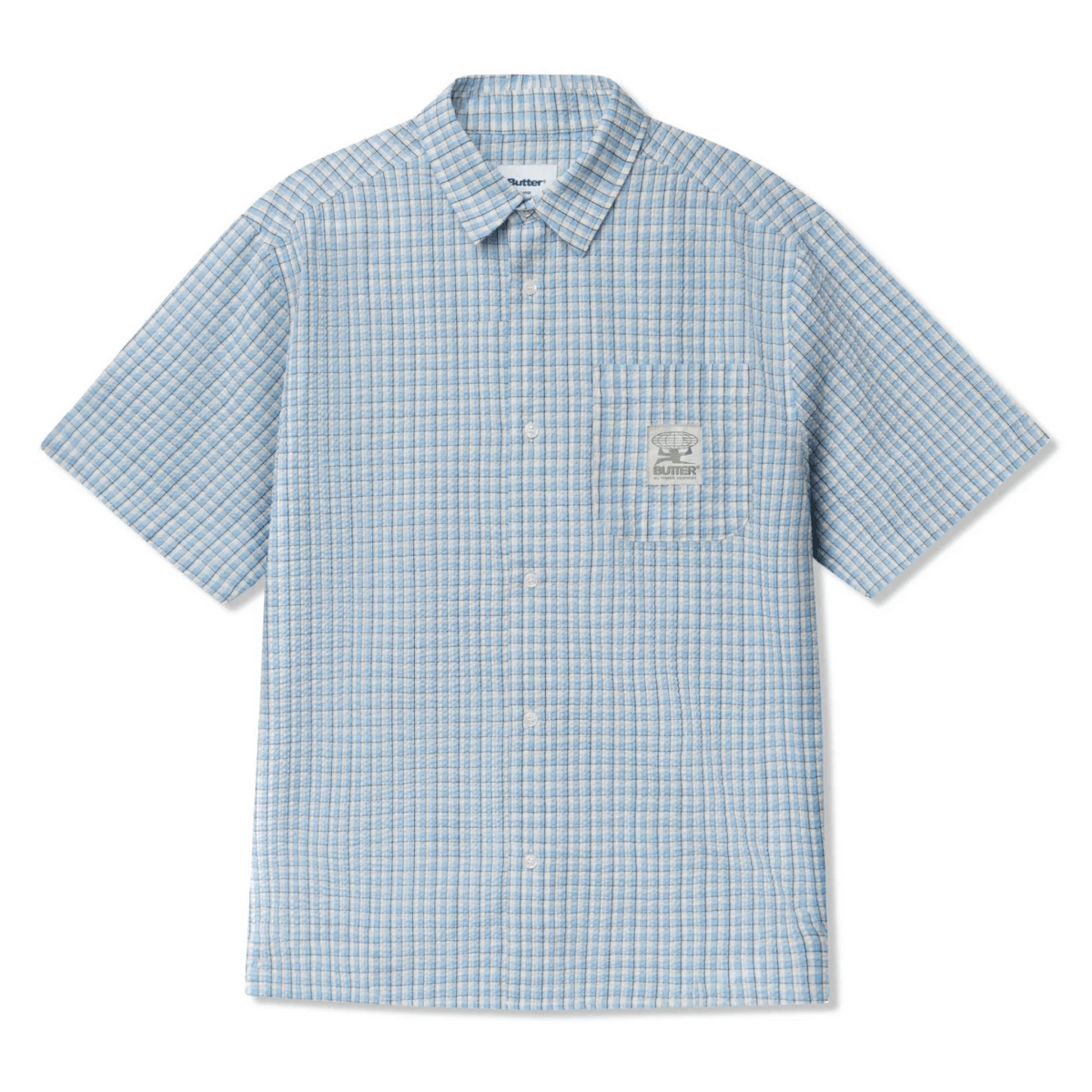 Butter Men's Equipment Short Sleeve Shirt Blue