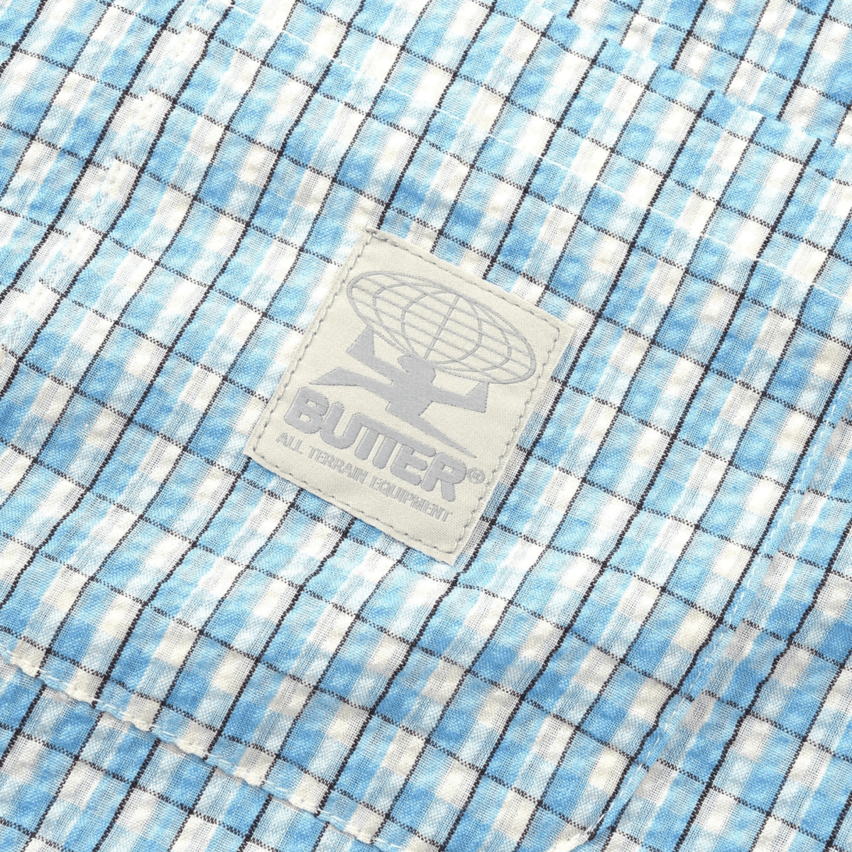 Butter Men's Equipment Short Sleeve Shirt Blue
