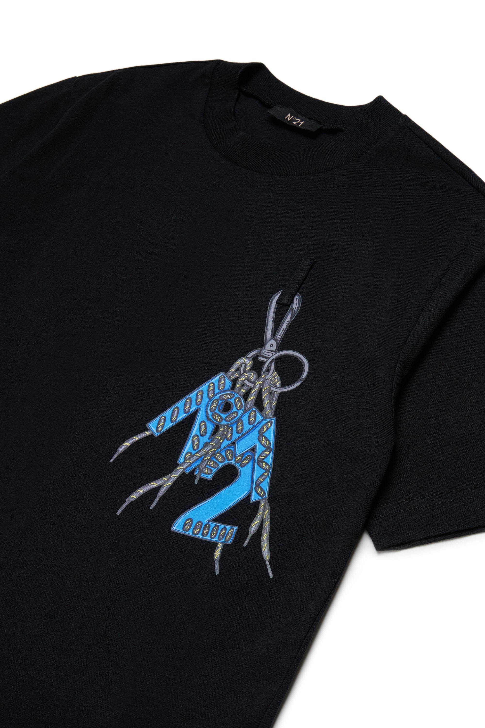 N21 T-SHIRT CON STAMPA E APPLICAZIONE