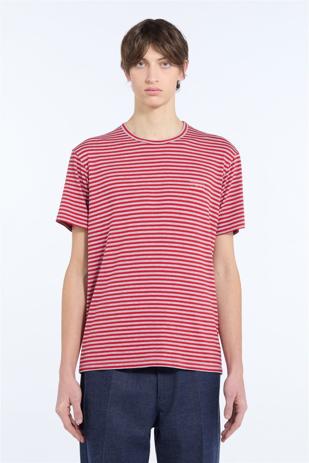 N21 T-shirt a righe in jersey con logo