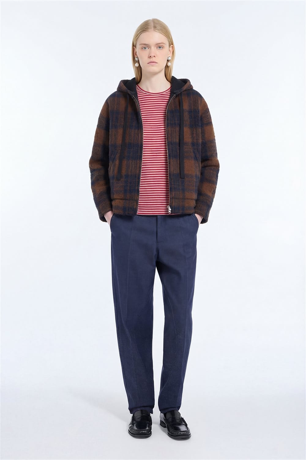 N21 T-shirt jersey in cotone a righe con scollo tondo