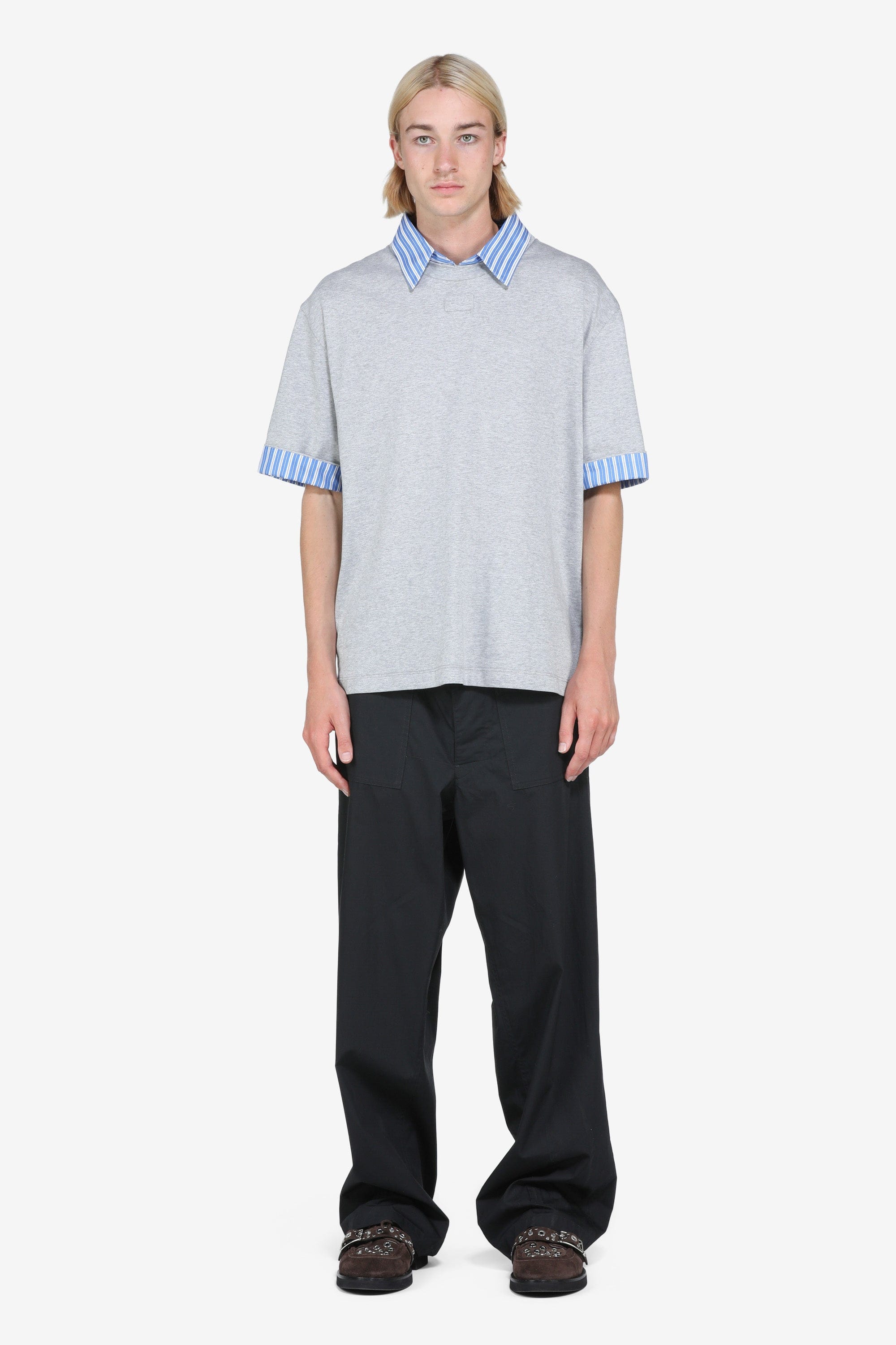 N21 T-shirt maniche corte con colletto camicia