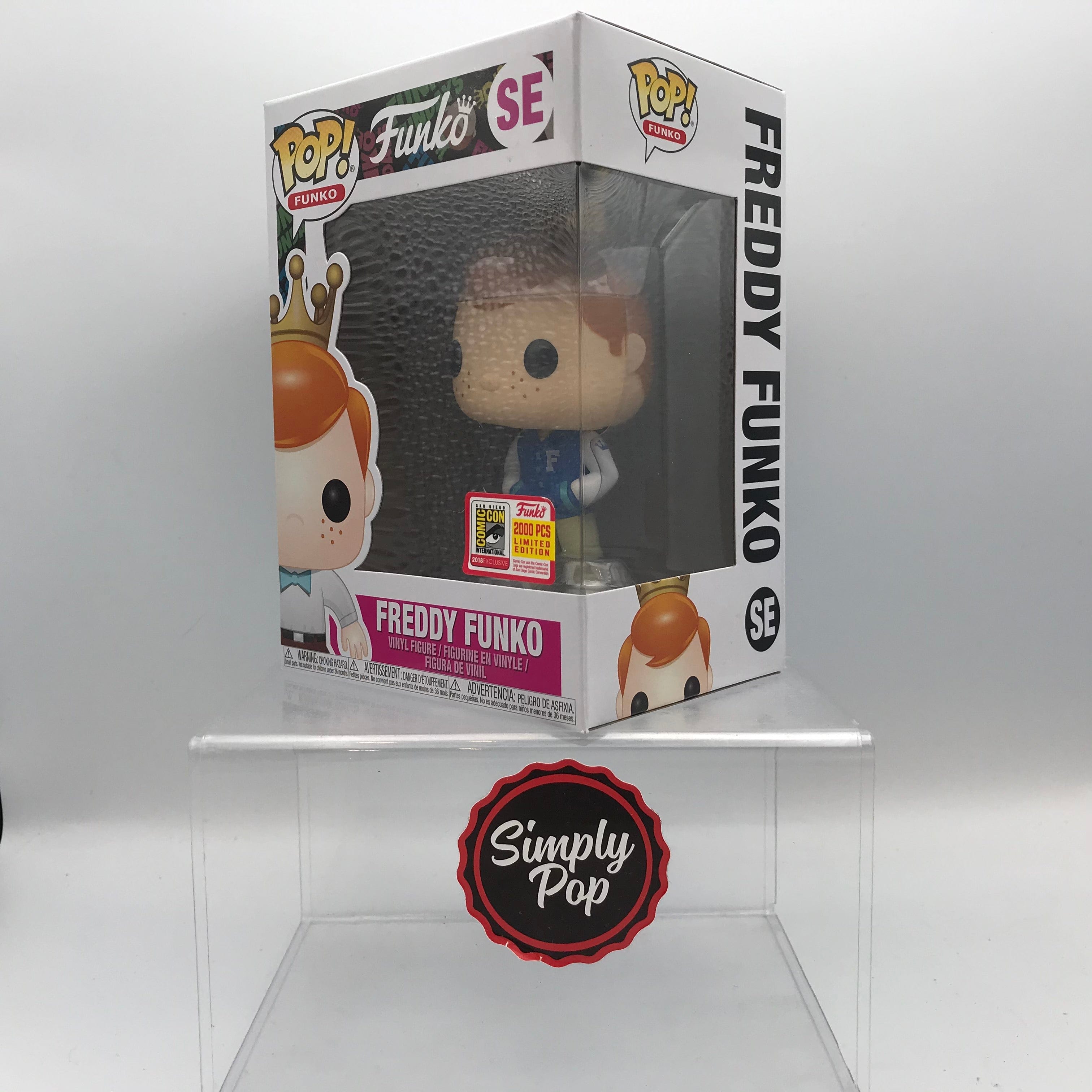 Funko Pop Freddy Funko Letterman / Varsity Jacket #SE 2018 SDCC Limited Edition to 5000 PCS