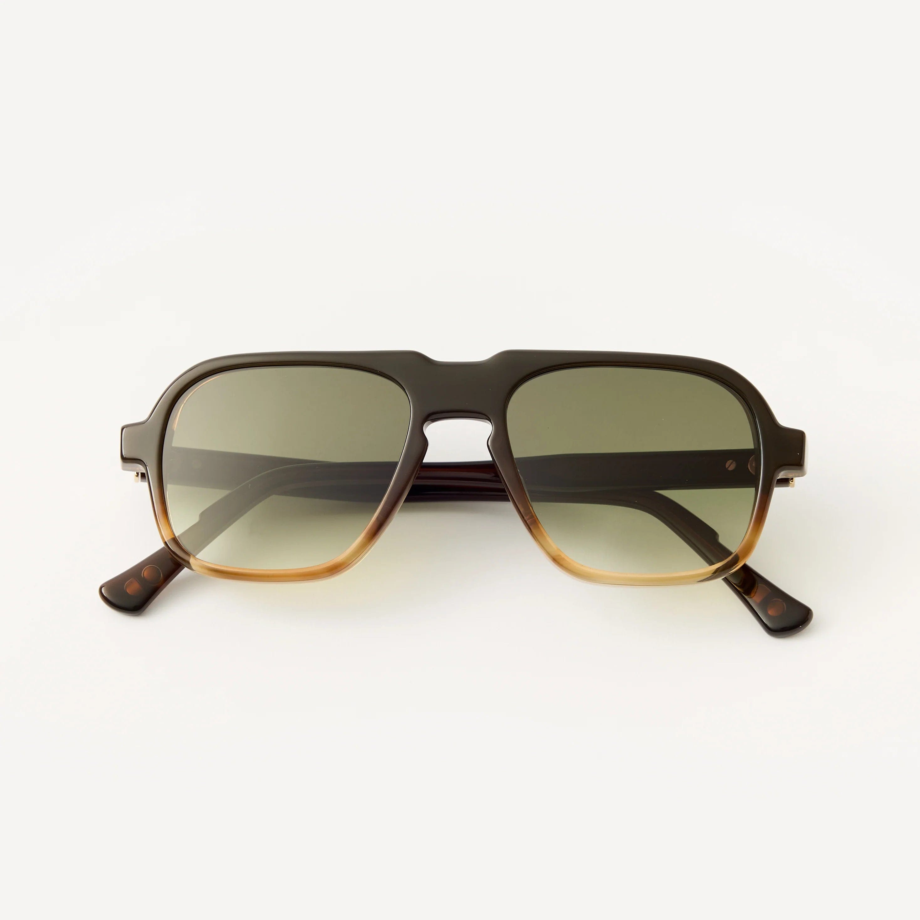 Oscar Deen Fraser Sunglasses - Mocha / Green Fade Lenses