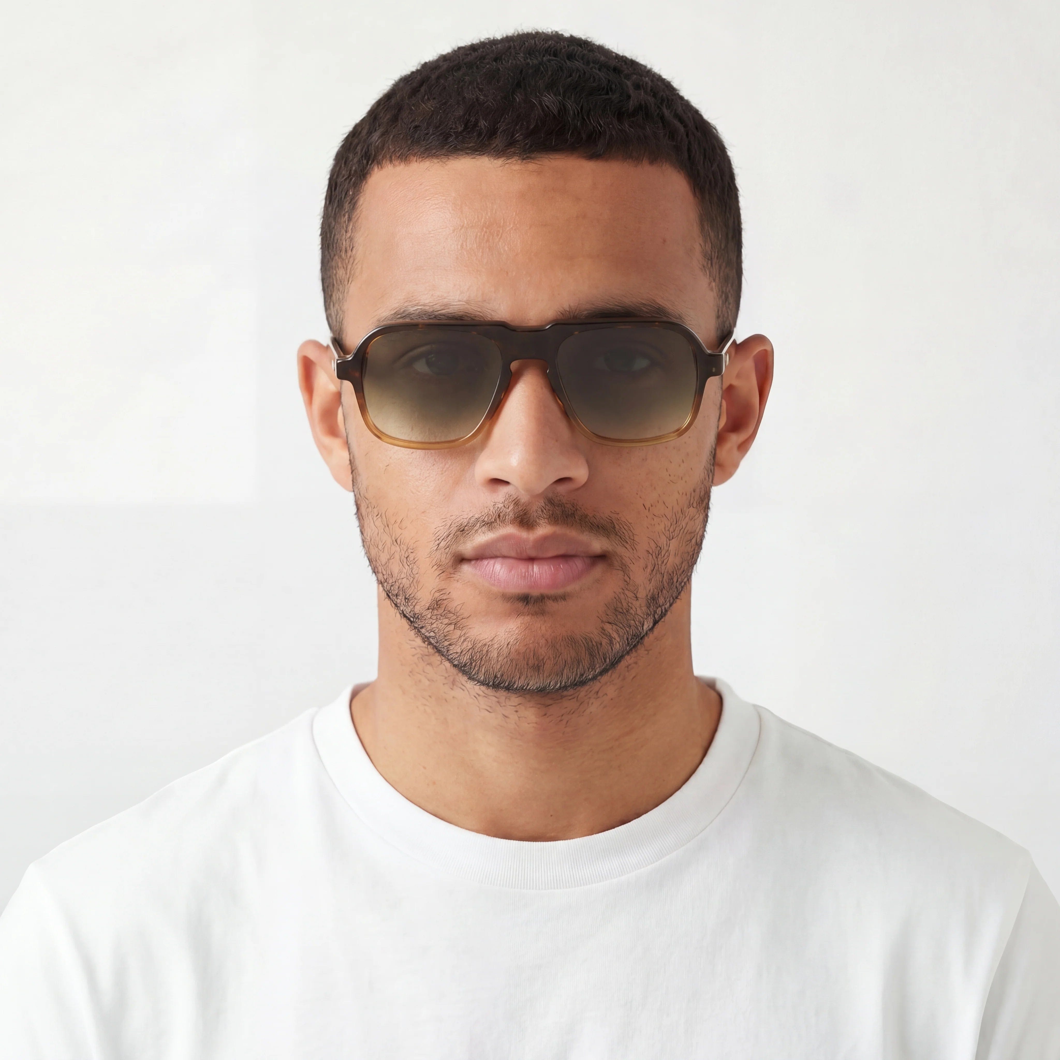 Oscar Deen Fraser Sunglasses - Mocha / Green Fade Lenses