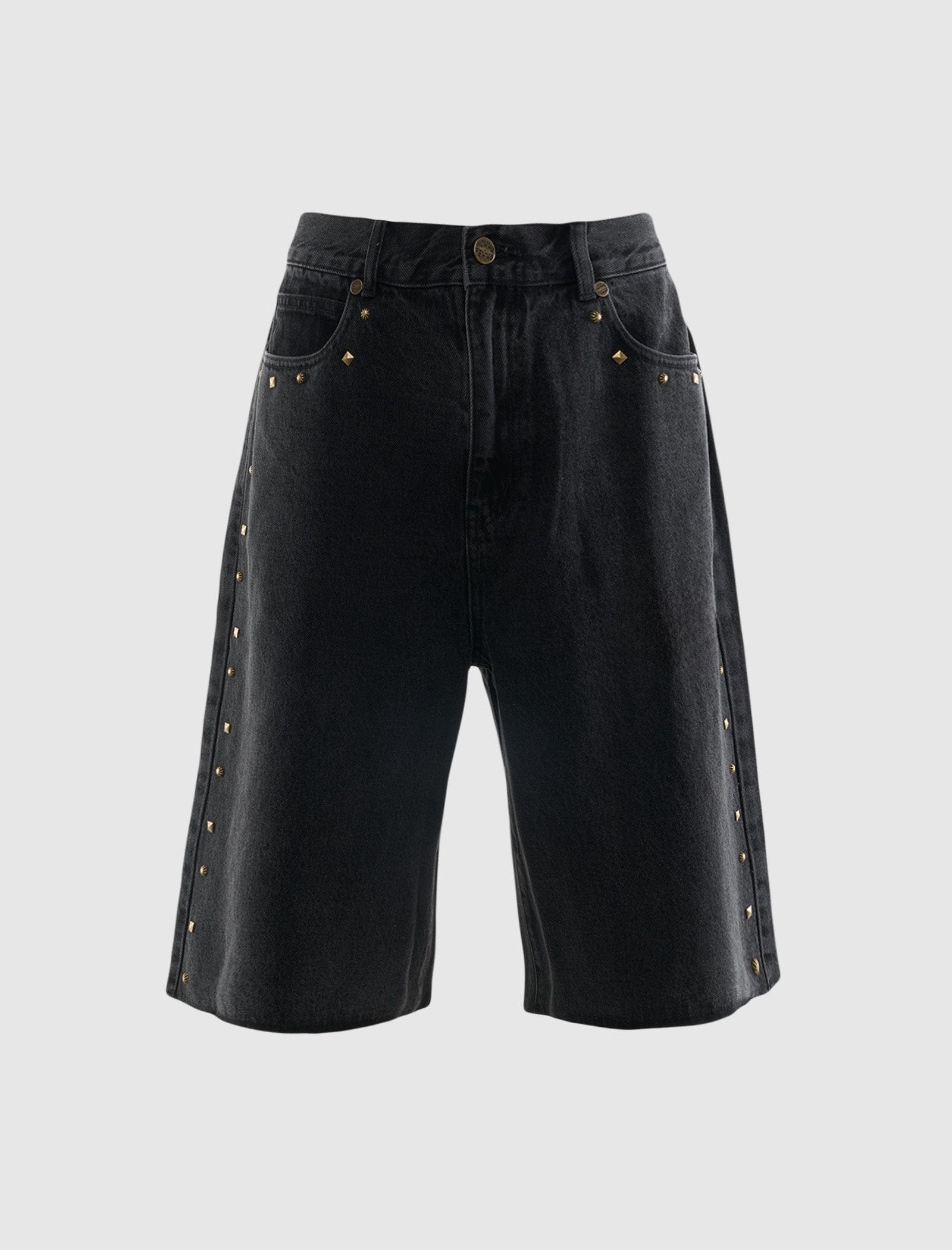 HOMME FEMME STUDDED DENIM SHORTS