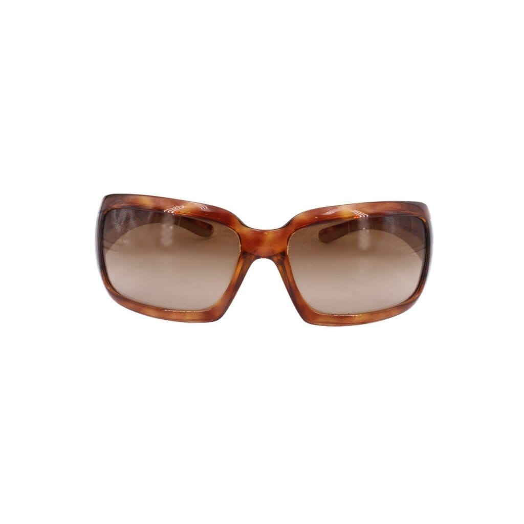 PRADA SPR01H WRAP-AROUND SUNGLASSES BROWN