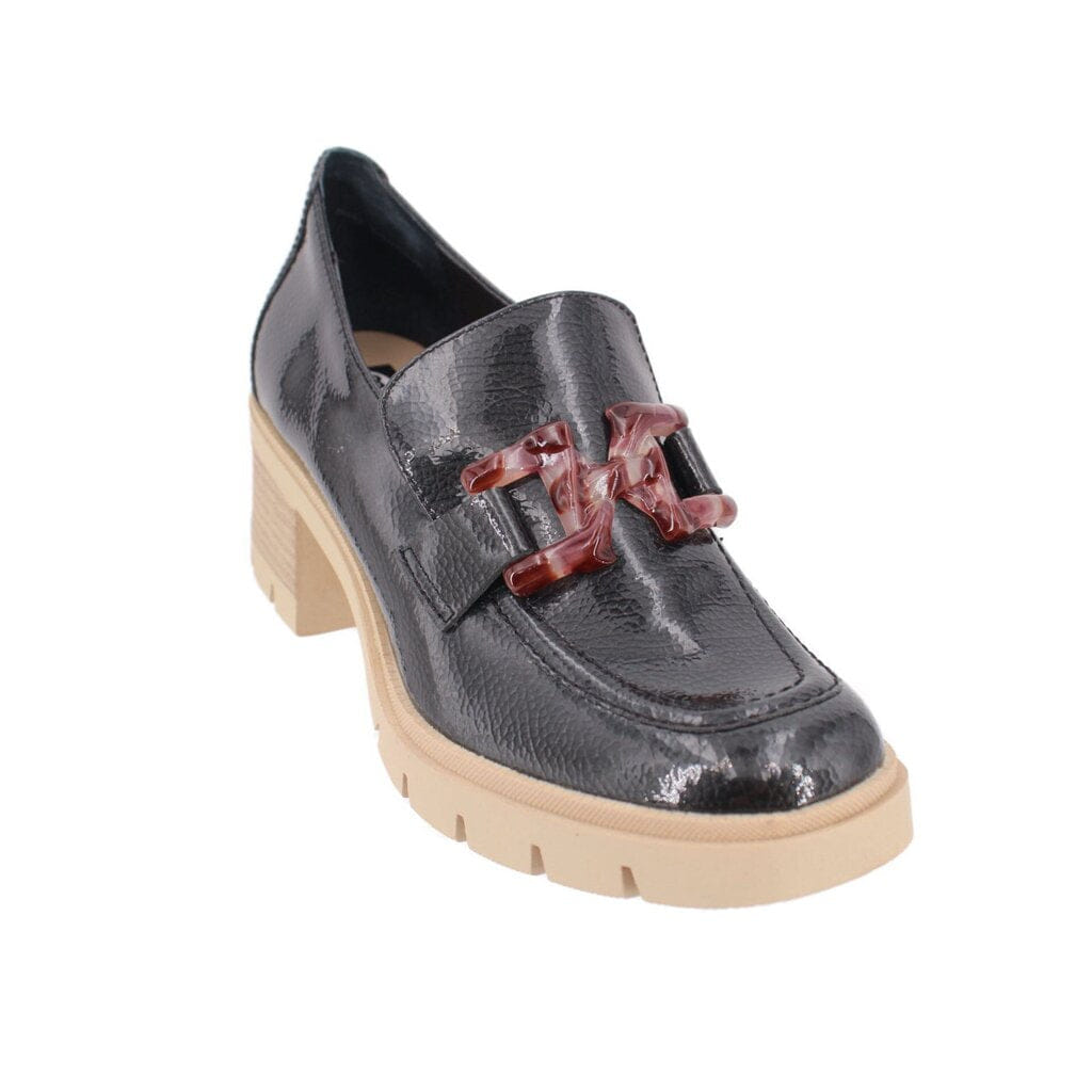 DOLCE VITA PATENT HEELED LOAFERS BLACK 8.5 US