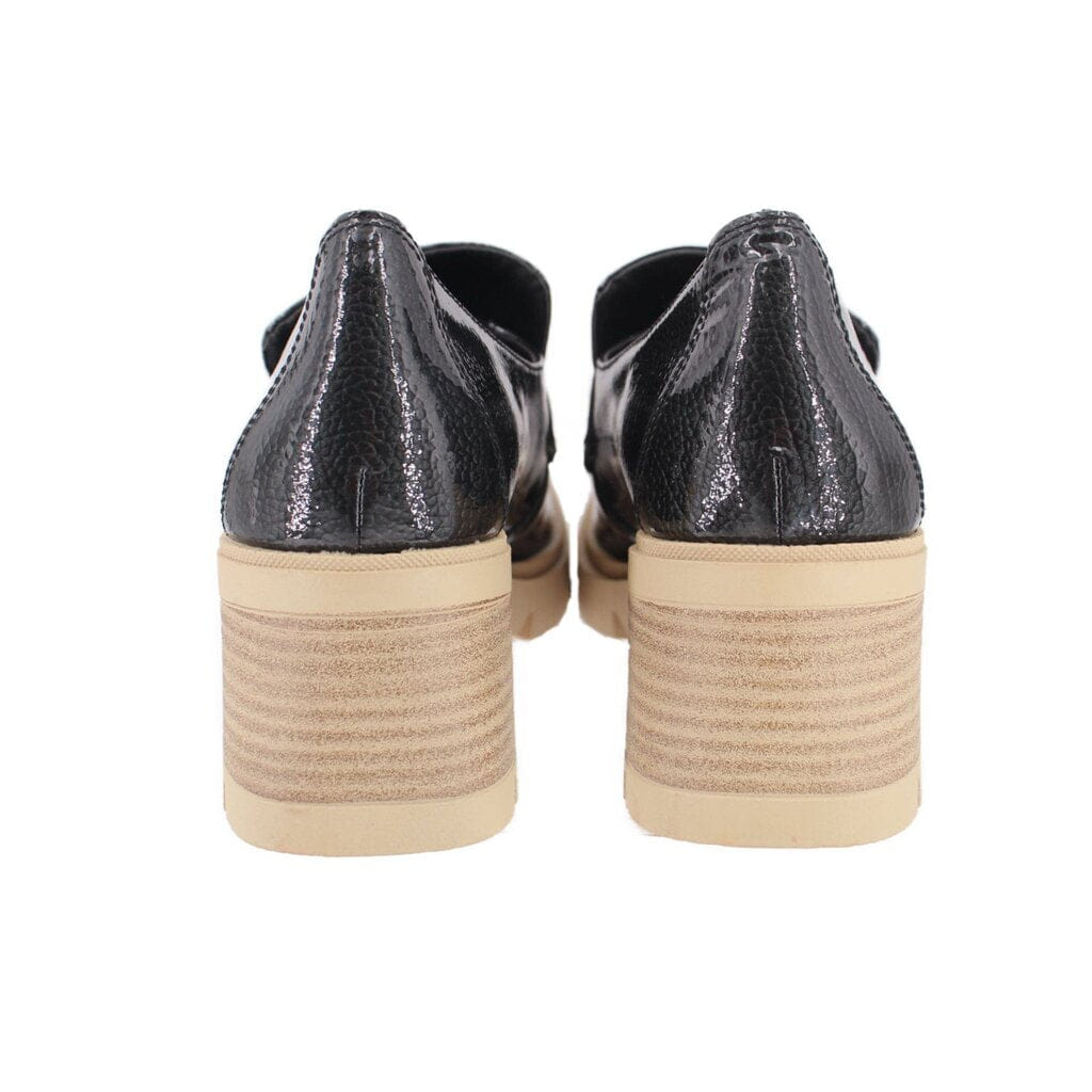 DOLCE VITA PATENT HEELED LOAFERS BLACK 8.5 US
