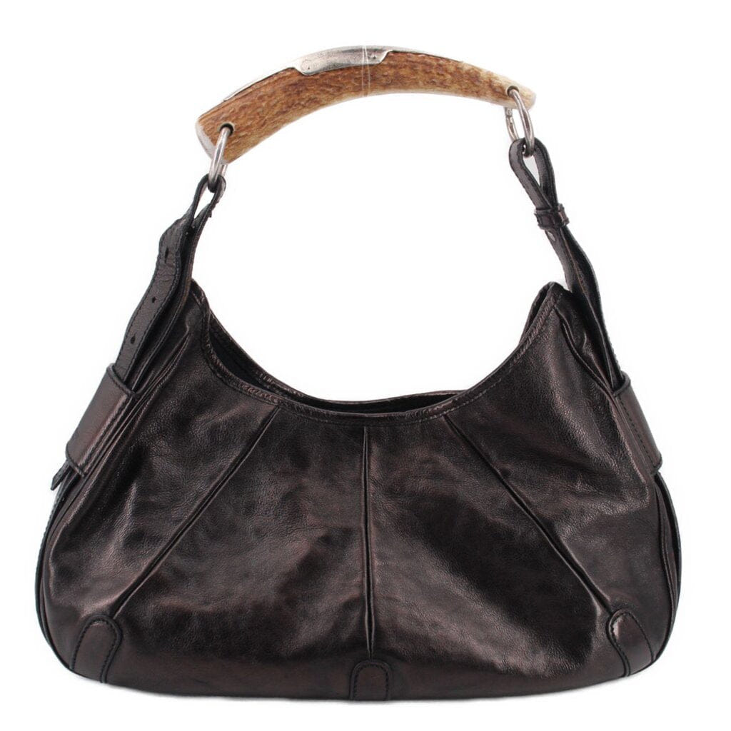 Saint Laurent YSL VINTAGE MOMBASA SHOULDER BAGS BROWN