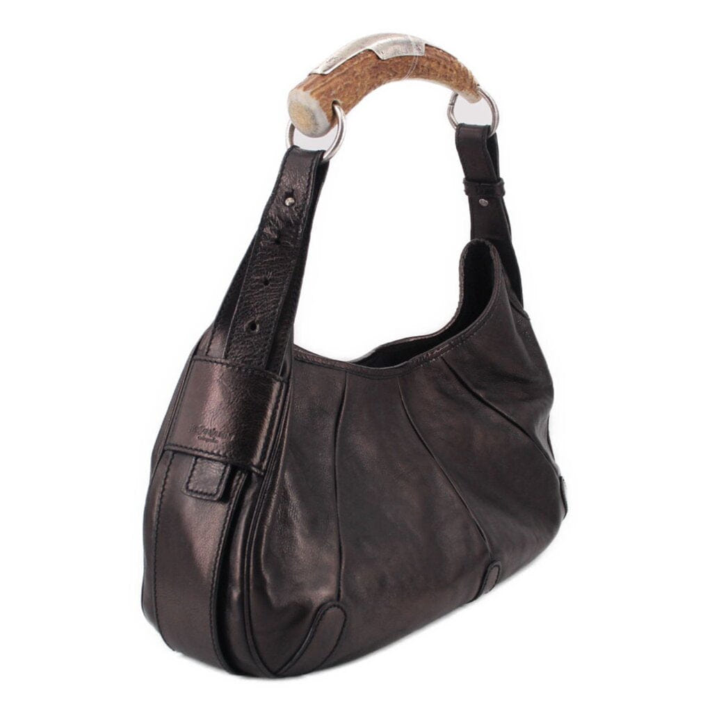 Saint Laurent YSL VINTAGE MOMBASA SHOULDER BAGS BROWN