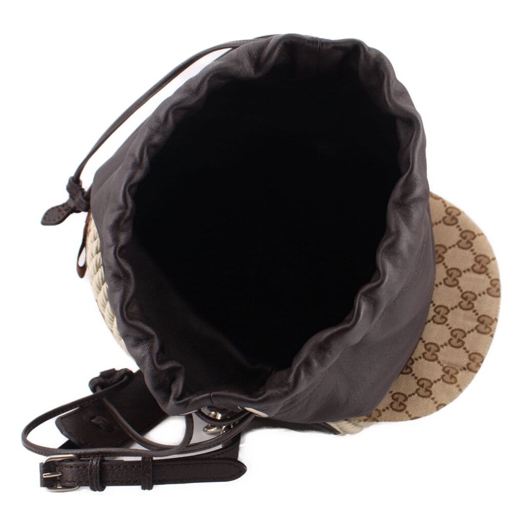 GUCCI EQUESTRIAN HELMET SHOULDER BAGS BROWN