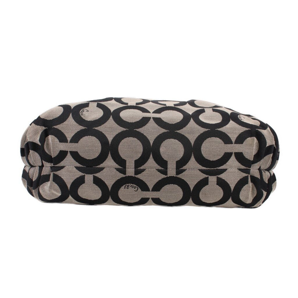 COACH POPPY OP ART SHOULDER BAGS BLACK