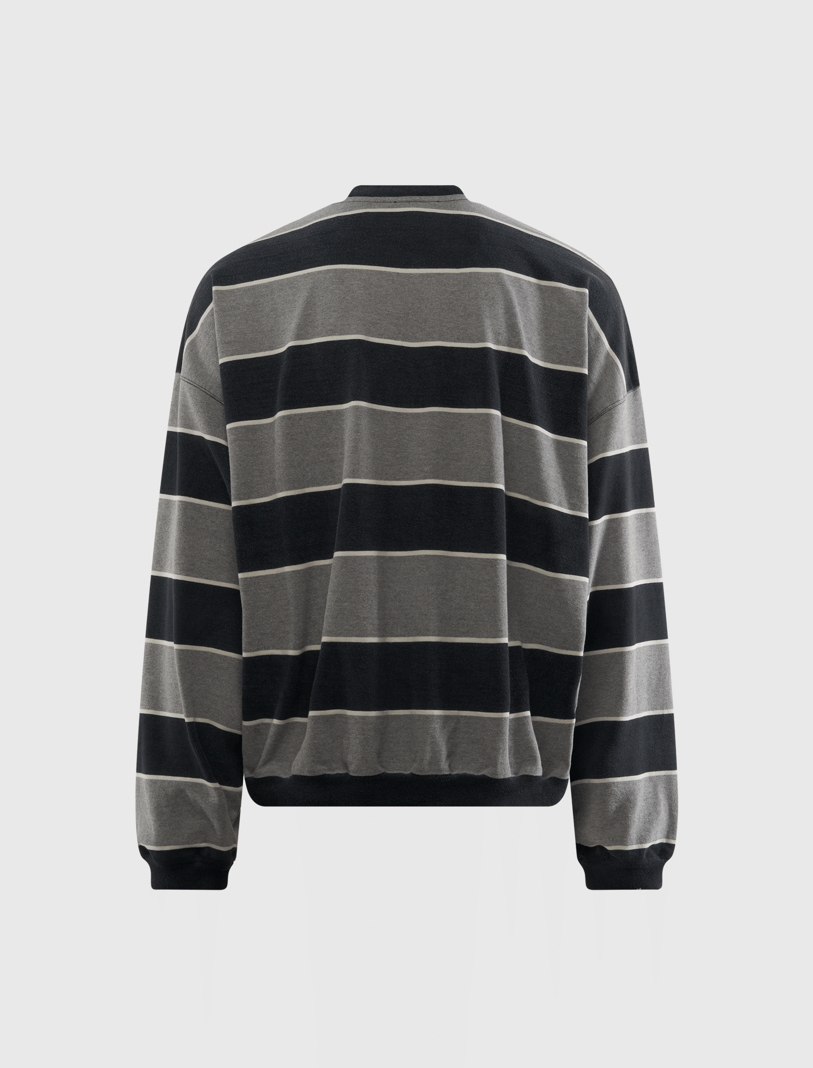 Represent CALIFORNIA STRIPED HENLEY SWEATER