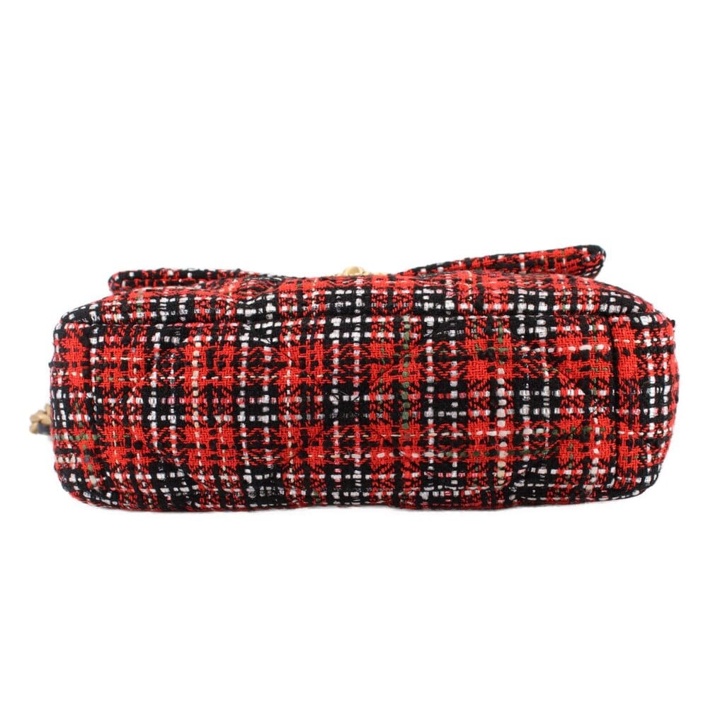 CHANEL TWEED 19 FLAP SHOULDER BAGS RED