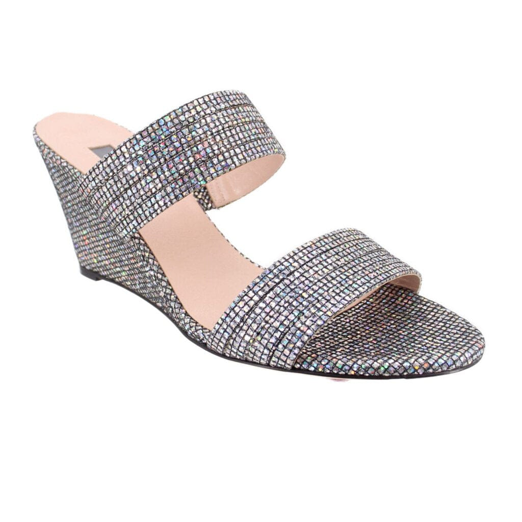 SJP BY SARAH JESSICA PARKER WEDGE SANDALS SILVER 7.5 US