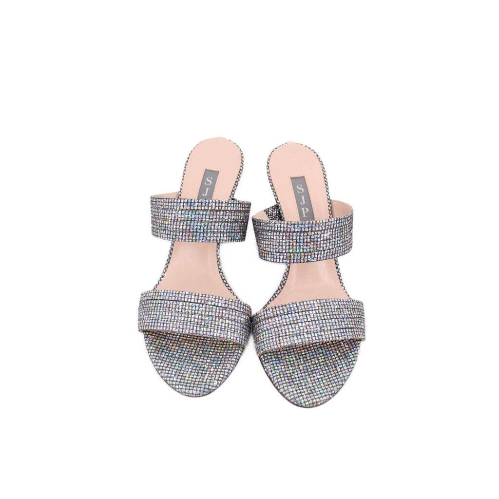 SJP BY SARAH JESSICA PARKER WEDGE SANDALS SILVER 7.5 US