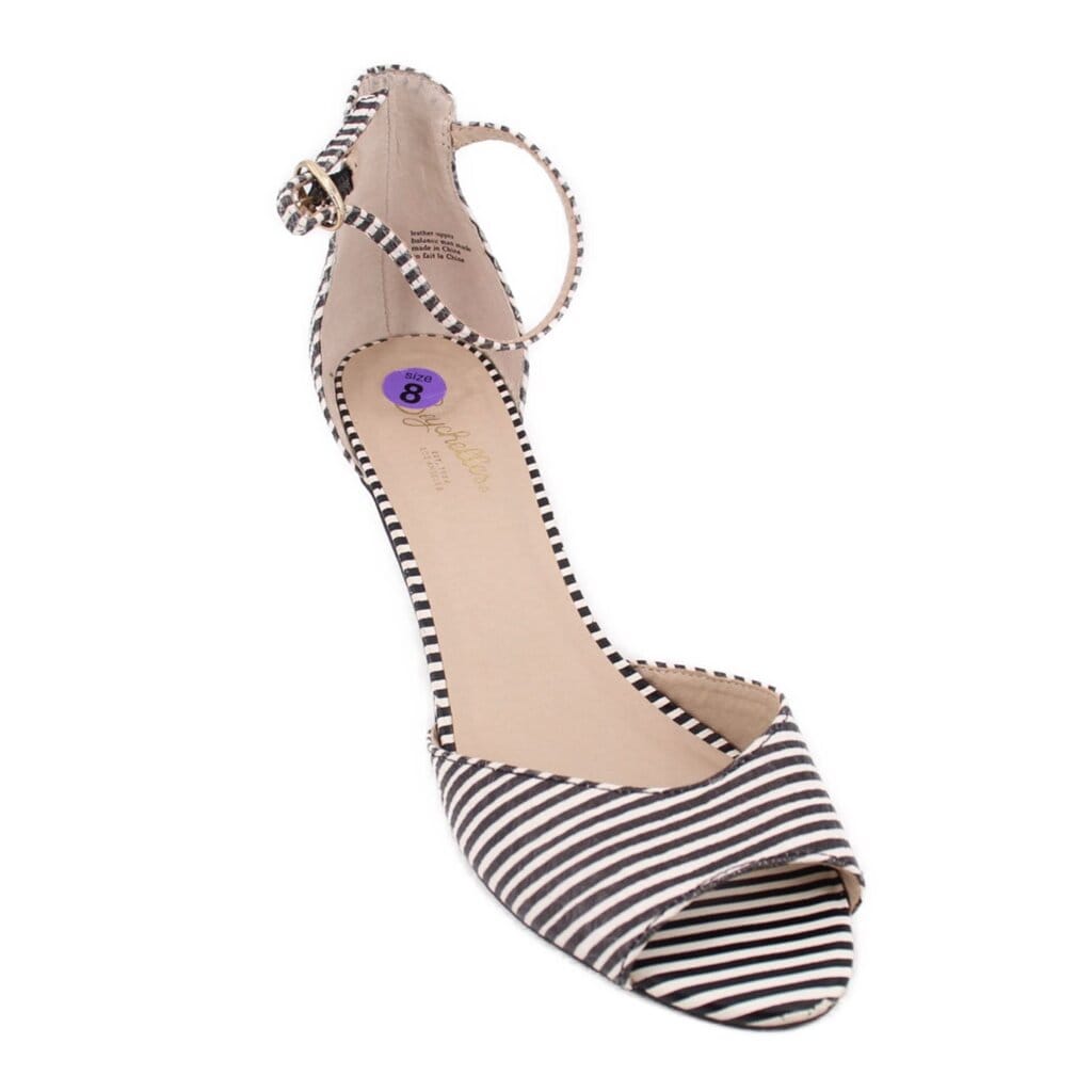 SEYCHELLES STRIPE HEELS BLACK/WHITE 8 US