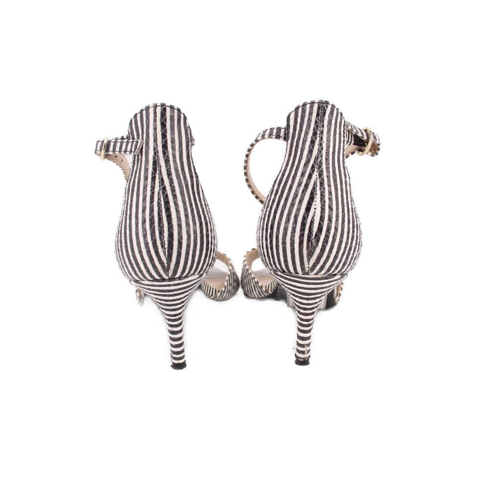 SEYCHELLES STRIPE HEELS BLACK/WHITE 8 US