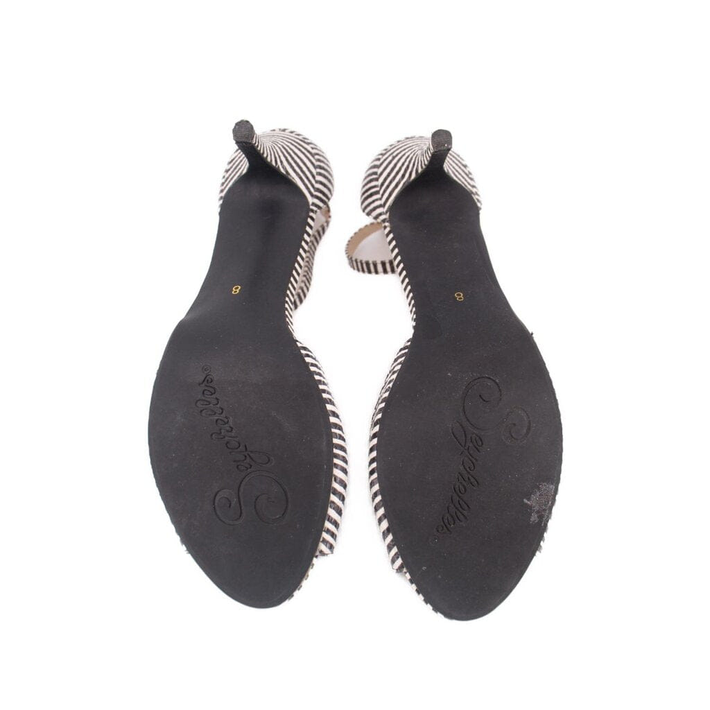SEYCHELLES STRIPE HEELS BLACK/WHITE 8 US