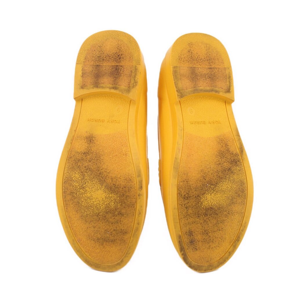 TORY BURCH RUBBER LOAFERS YELLOW 10 US