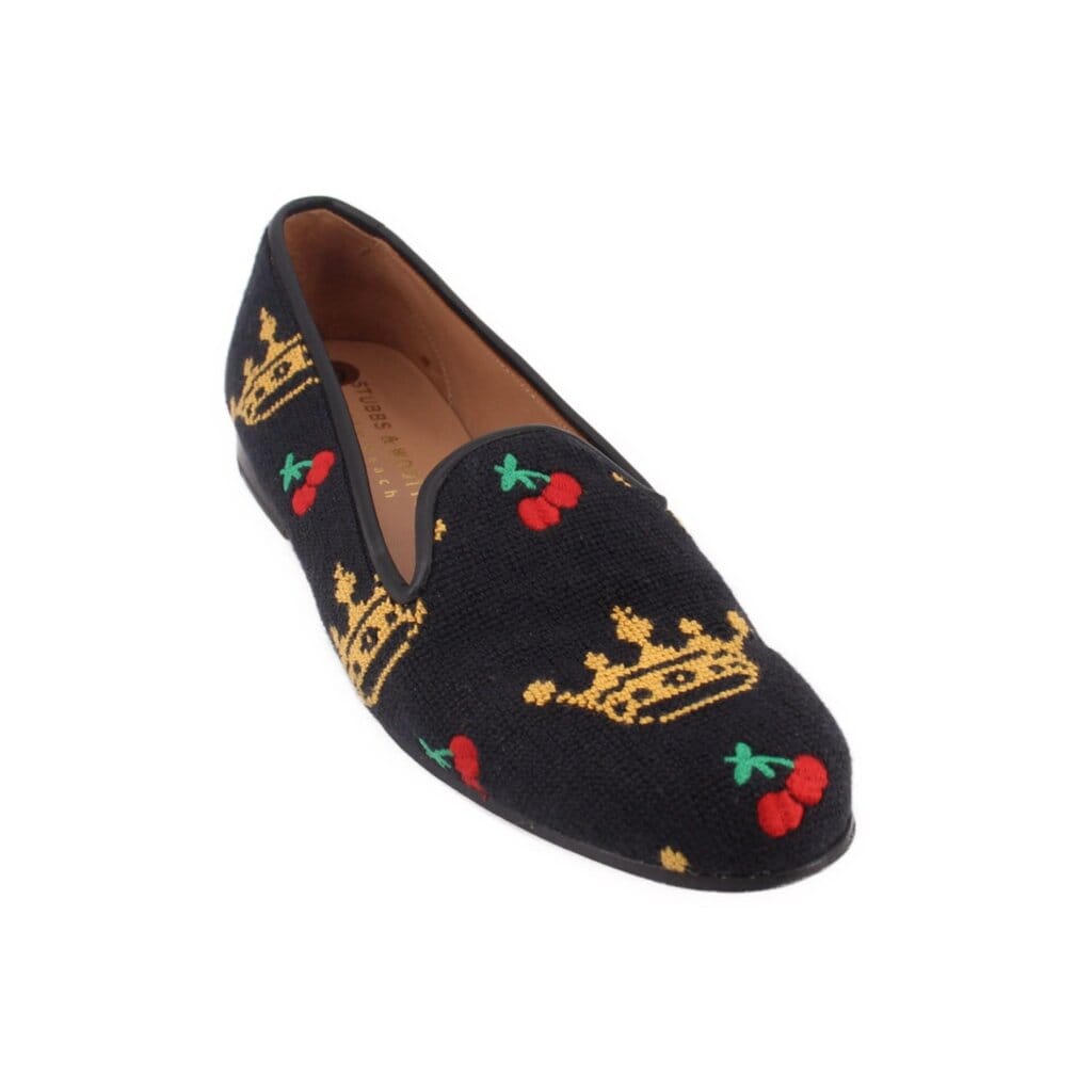 STUBBS & WOOTTON NEEDLEPOINT LOAFERS BLACK 10.5 US