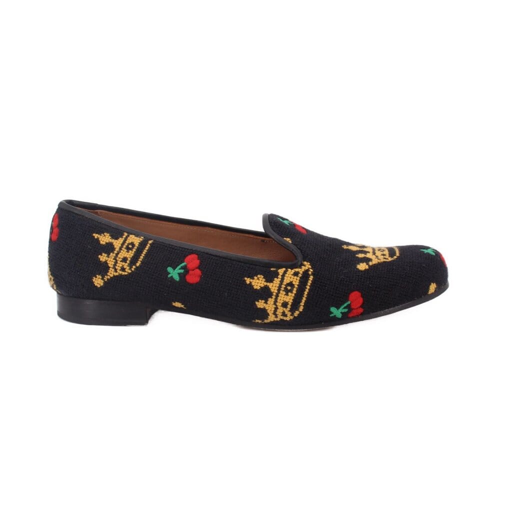 STUBBS & WOOTTON NEEDLEPOINT LOAFERS BLACK 10.5 US