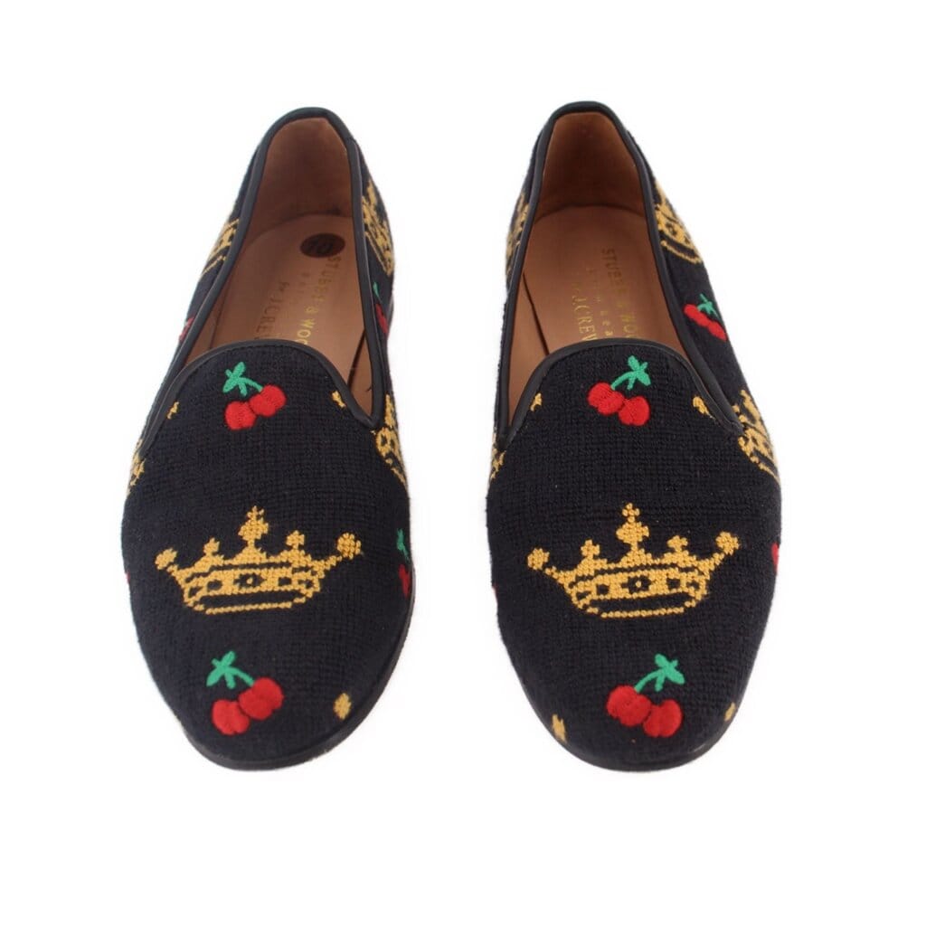 STUBBS & WOOTTON NEEDLEPOINT LOAFERS BLACK 10.5 US