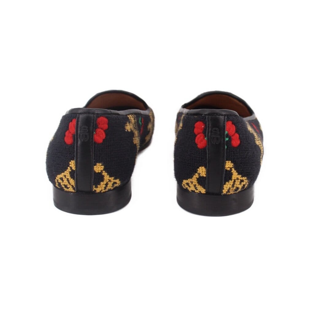 STUBBS & WOOTTON NEEDLEPOINT LOAFERS BLACK 10.5 US