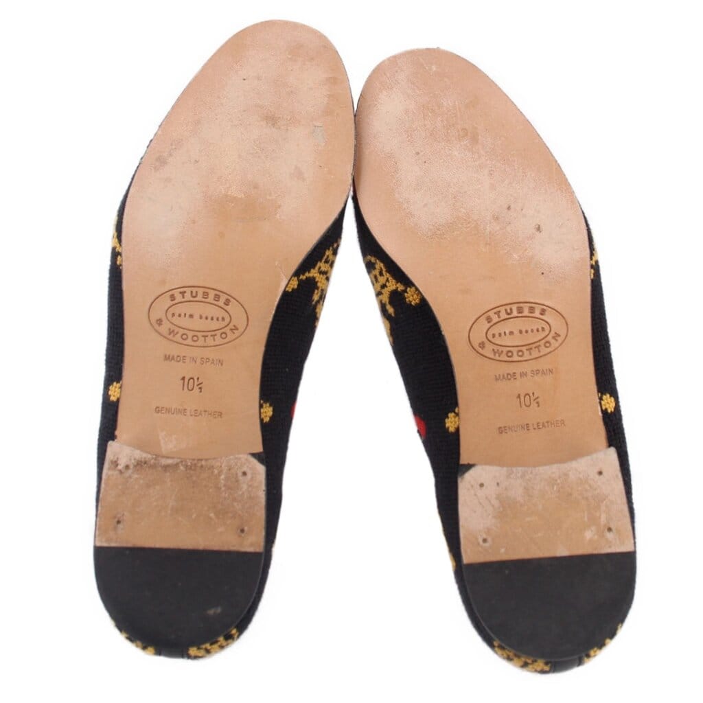 STUBBS & WOOTTON NEEDLEPOINT LOAFERS BLACK 10.5 US