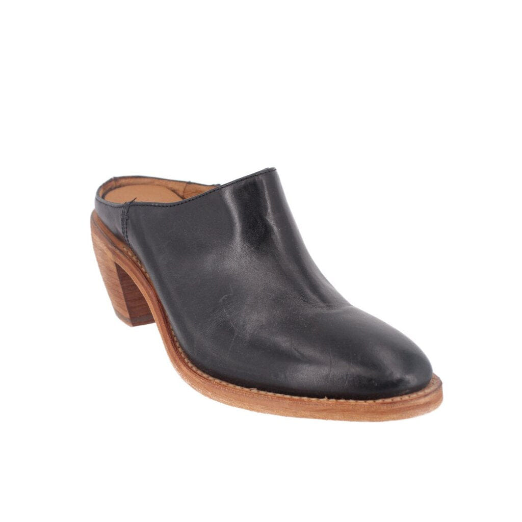 FRYE LEATHER MULE HEELS BLACK 10 US