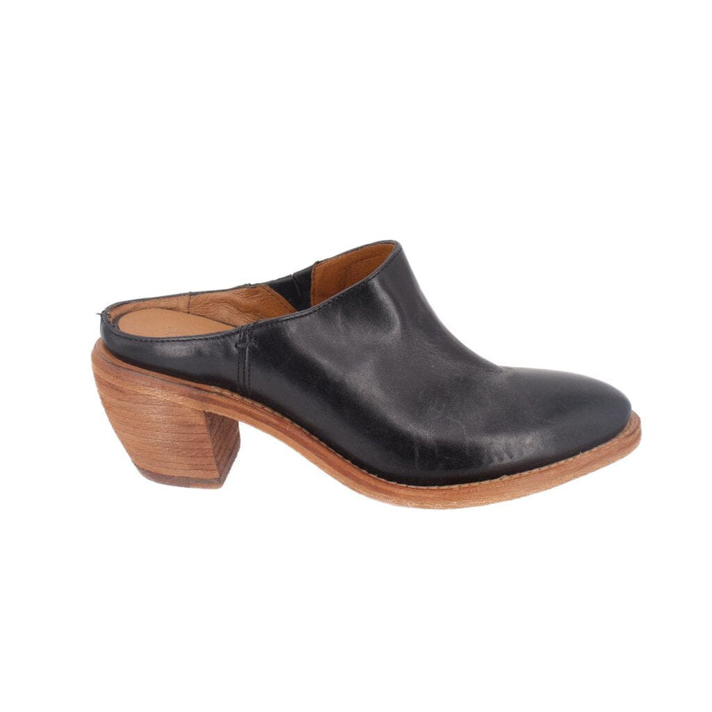 FRYE LEATHER MULE HEELS BLACK 10 US