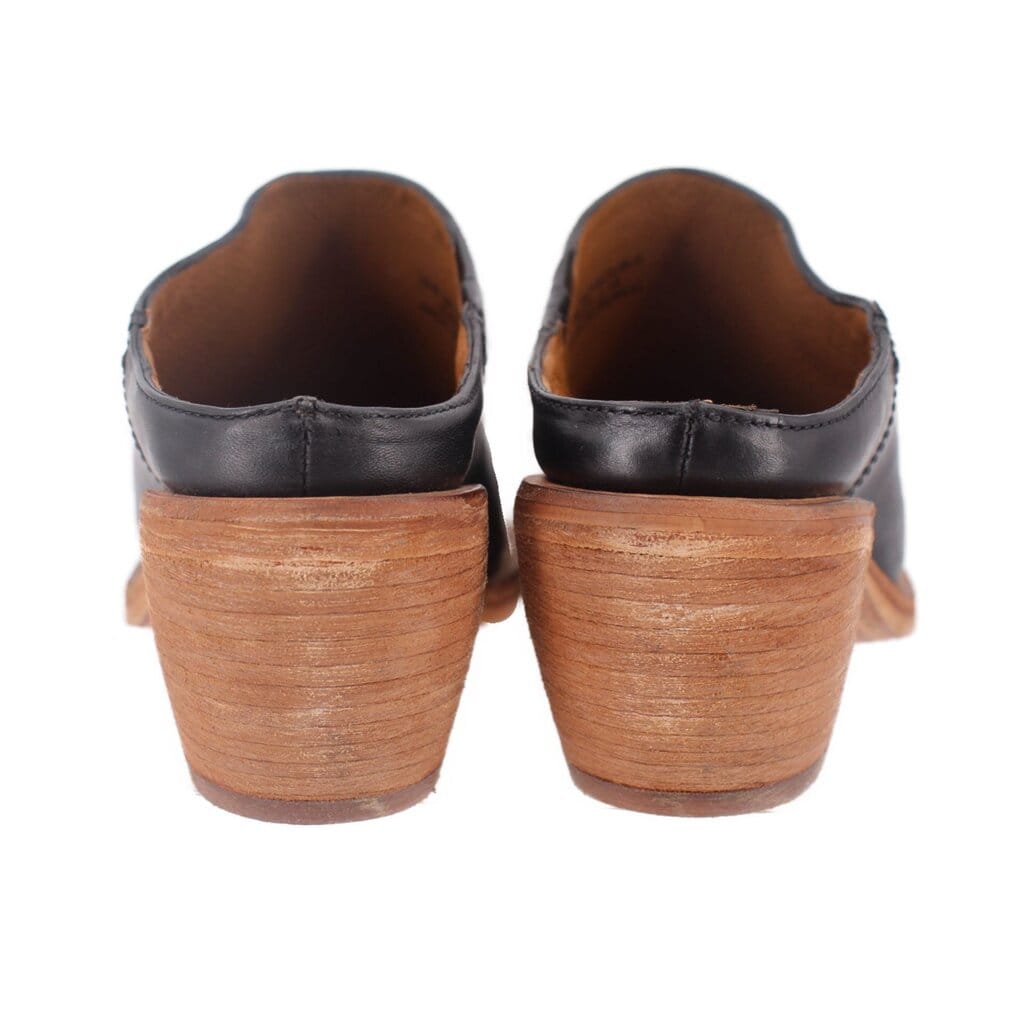 FRYE LEATHER MULE HEELS BLACK 10 US