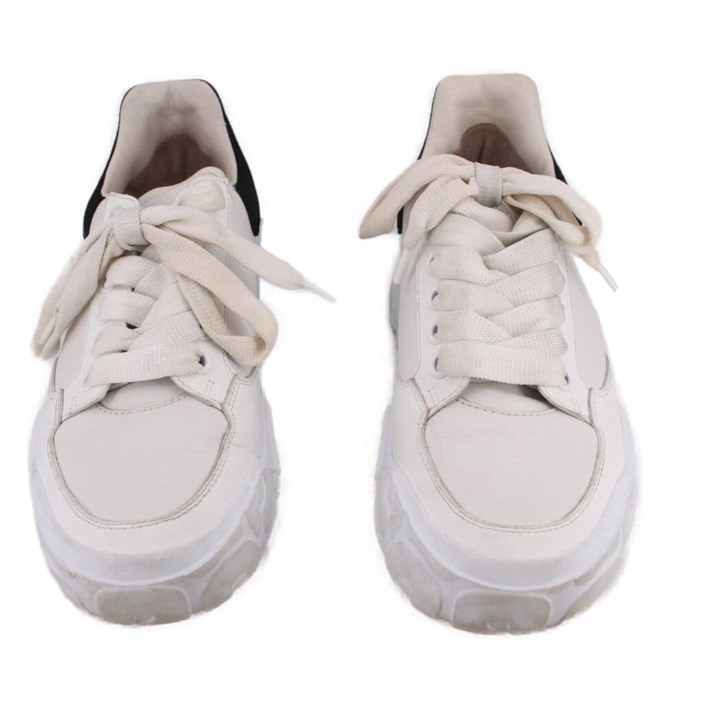 ALEXANDER MCQUEEN WOMEN'S OVERSIZED COURT TRAINER SNEAKERS WHITE 7.5 US