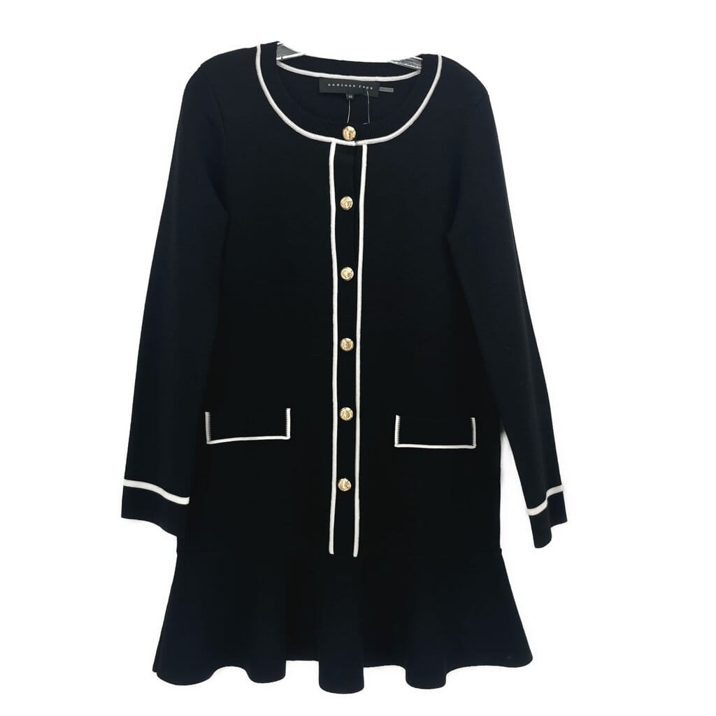 ENDLESS ROSE BUTTON FRONT DRESSES BLACK XS