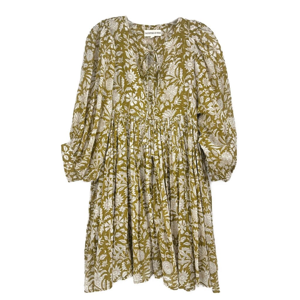 DAUGHTERS OF INDIA PRINT DRESSES GREEN S