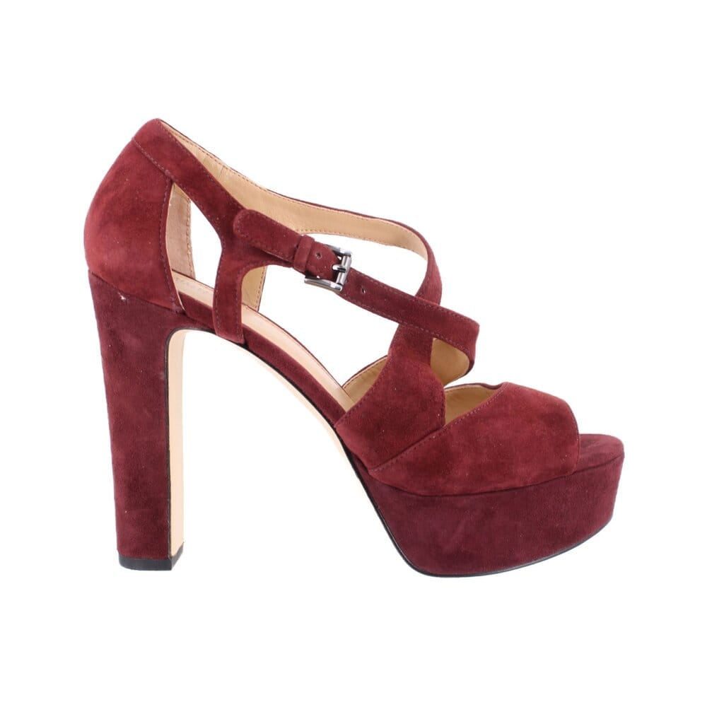 MICHAEL KORS SUEDE HEELS MAROON 8 US