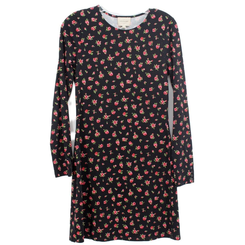 SEZANE FLORAL DRESSES BLACK M