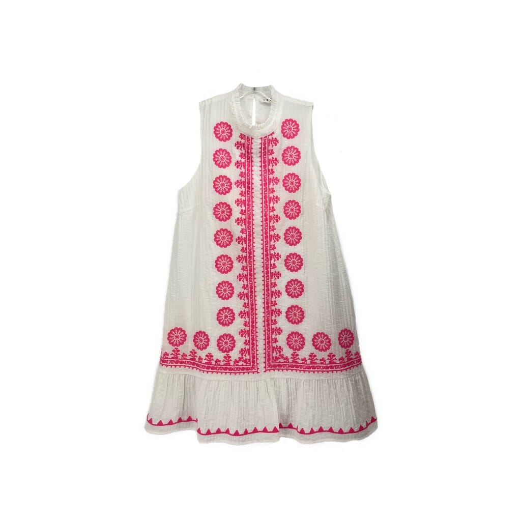 THML EMBROIDERED DRESSES WHITE M